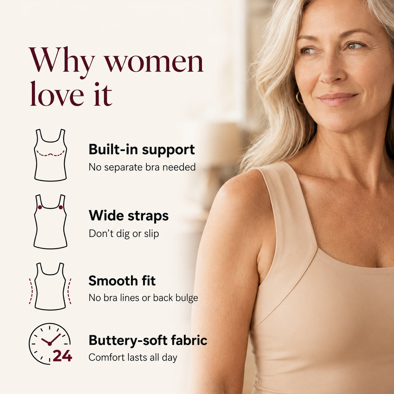 Softora Built-In Bra Comfort Tank